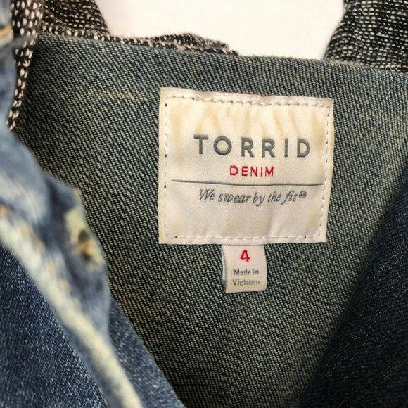 Torrid Denim French Terry Jacket Women's Plus Size - Picture 5 of 7